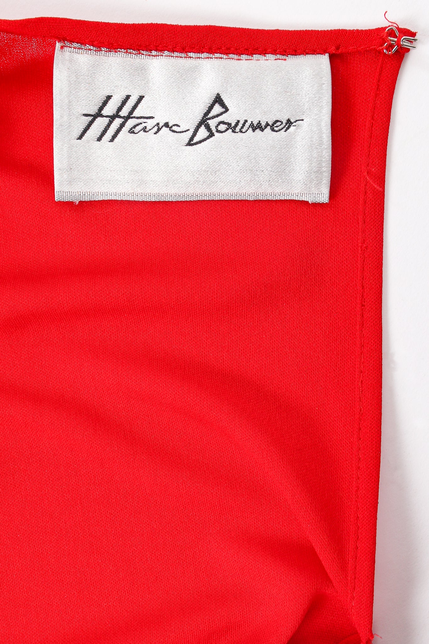 Vintage Marc Bouwer Draped Cape Sleeve Dress label at Recess Los Angeles