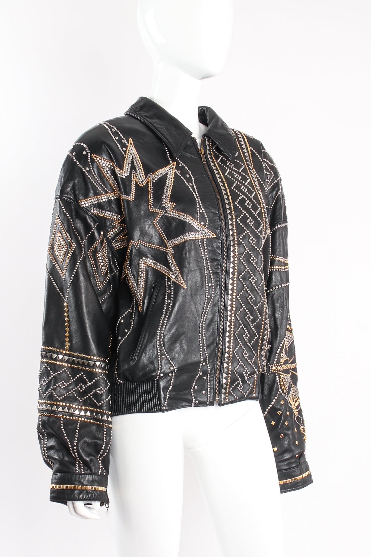 Vintage Pelle Pelle Marc Buchanan Compass Studded Leather Jacket