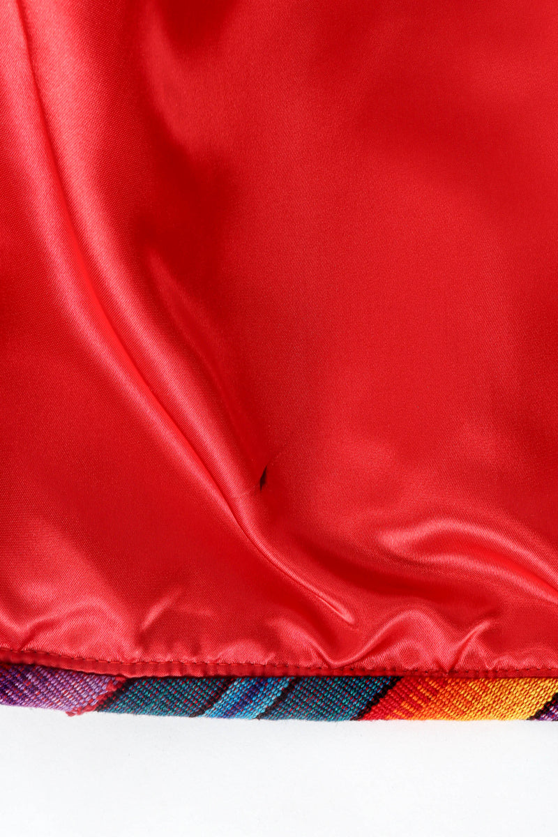 Vintage Margaret Piatt Ribbon Patchwork Coat stain on bottom hem on lining @ Recess LA