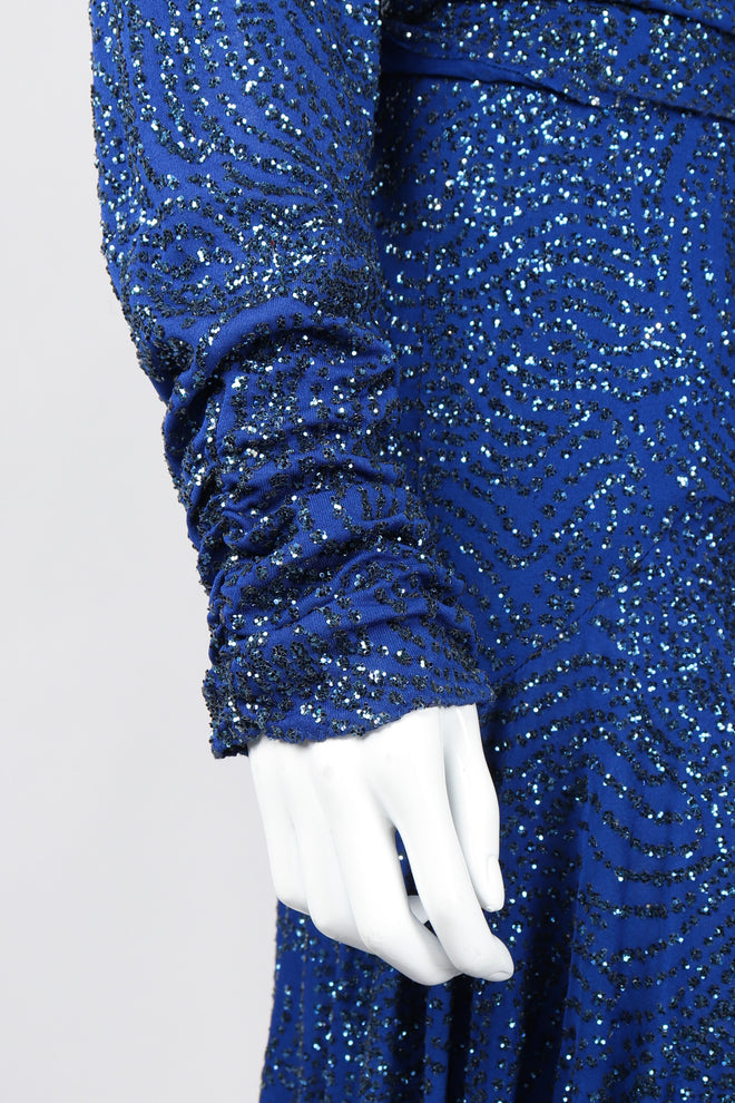 Recess Los Angeles Vintage Margi Kent Belted Glitter Batwing Dress
