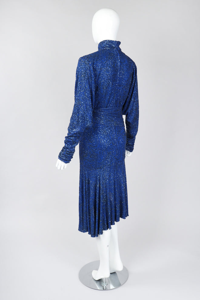 Recess Los Angeles Vintage Margi Kent Belted Glitter Batwing Dress