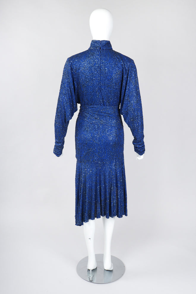 Recess Los Angeles Vintage Margi Kent Belted Glitter Batwing Dress