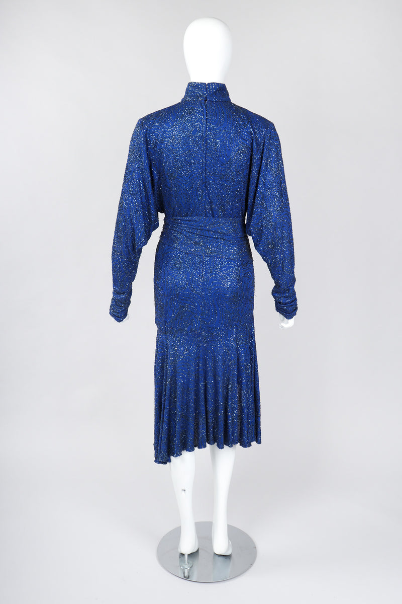 Recess Los Angeles Vintage Margi Kent Belted Glitter Batwing Dress