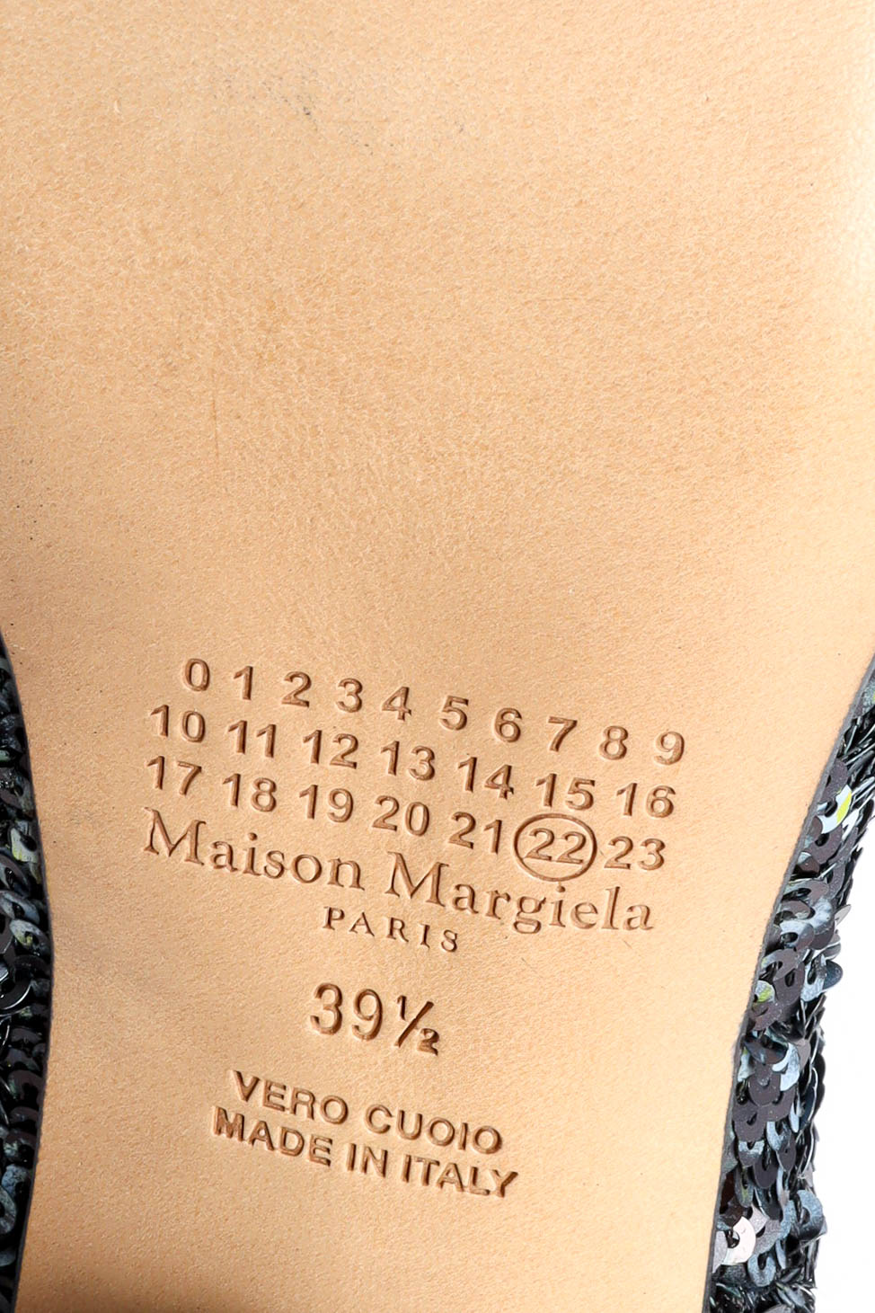 Maison Margiela Sequin Ankle Boots logo/size on sole @ Recess LA