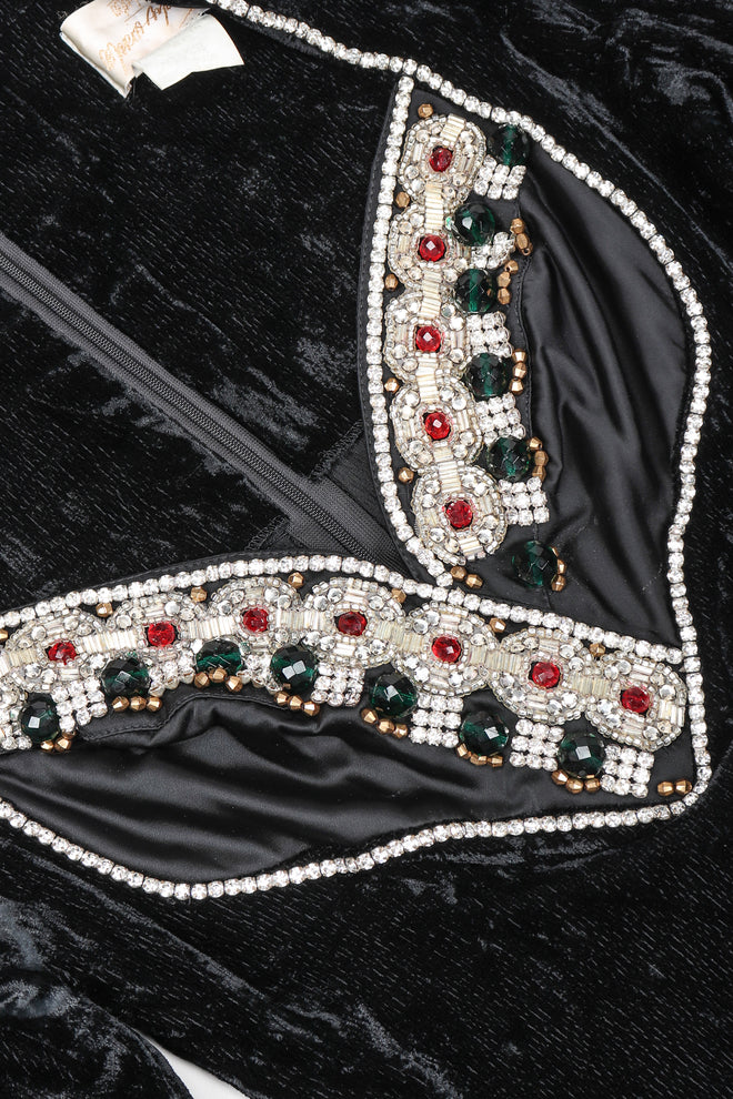 Recess Designer Consignment Vintage Maria Michele Velvet Jeweled Bust Cocktail Dress Los Angeles Resale