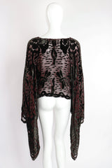 Vintage Marian Clayden Silk Velvet Burnout Kimono Top on Mannequin back at Recess Los Angeles