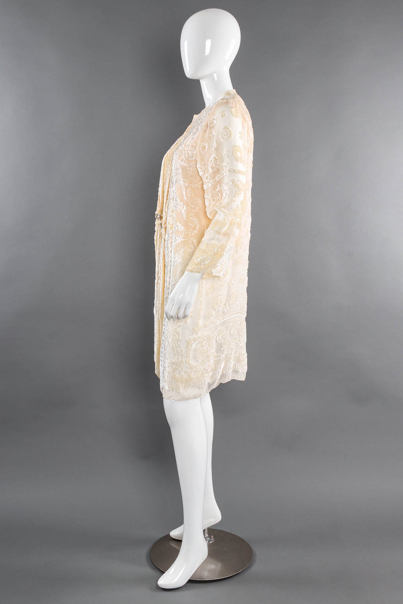 Vintage Marian Clayden Paisley Floral Silk Duster & Top Set mannequin side set @ Recess Los Angeles