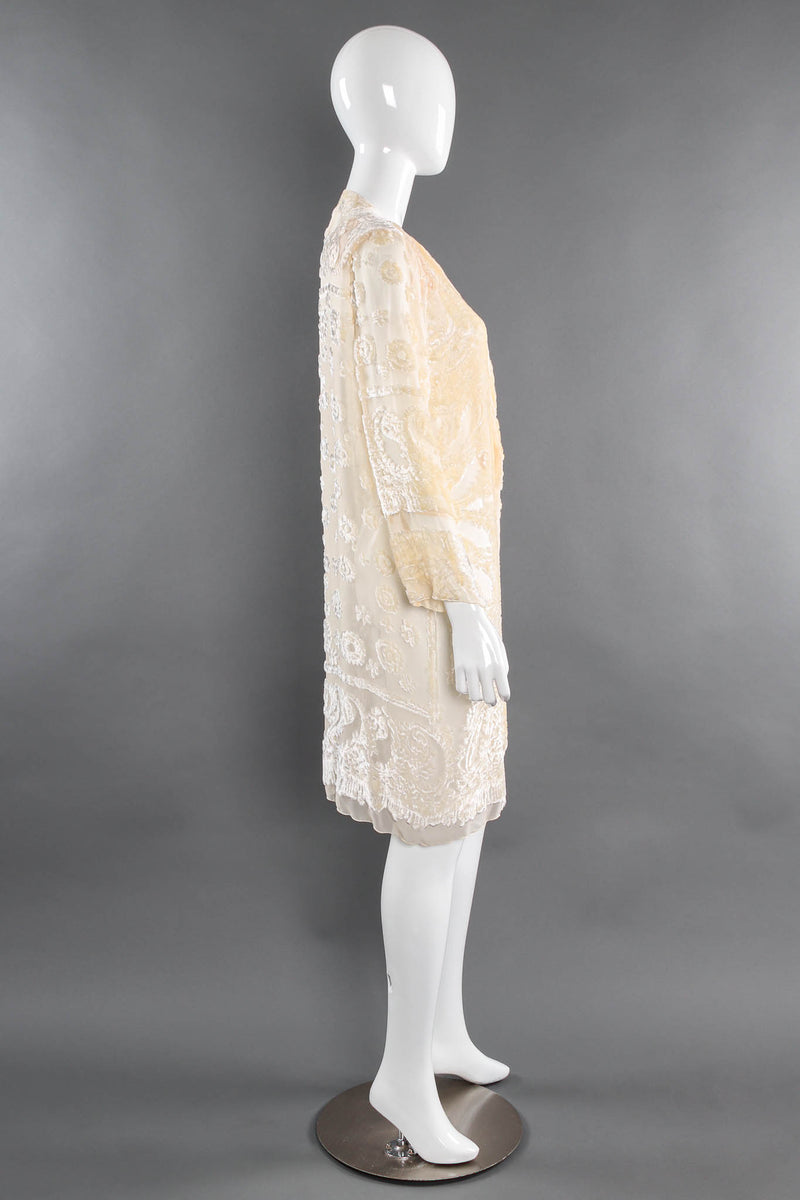 Vintage Marian Clayden Paisley Floral Silk Duster & Top Set mannequin side duster @ Recess Los Angeles