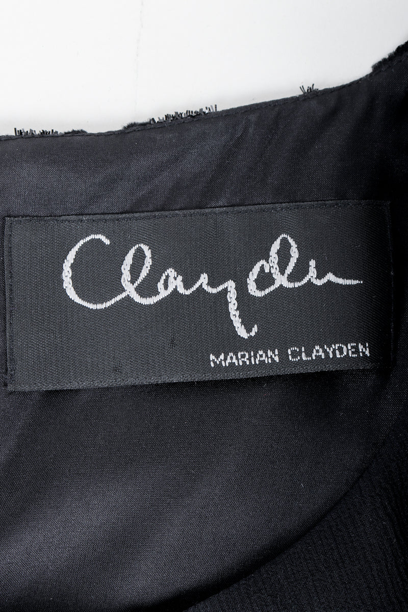 Vintage Marian Clayden label on black fabric