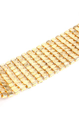 Vintage Marie Ferra Gold Rhinestone Buckle Choker Necklace backside at Recess Los Angeles