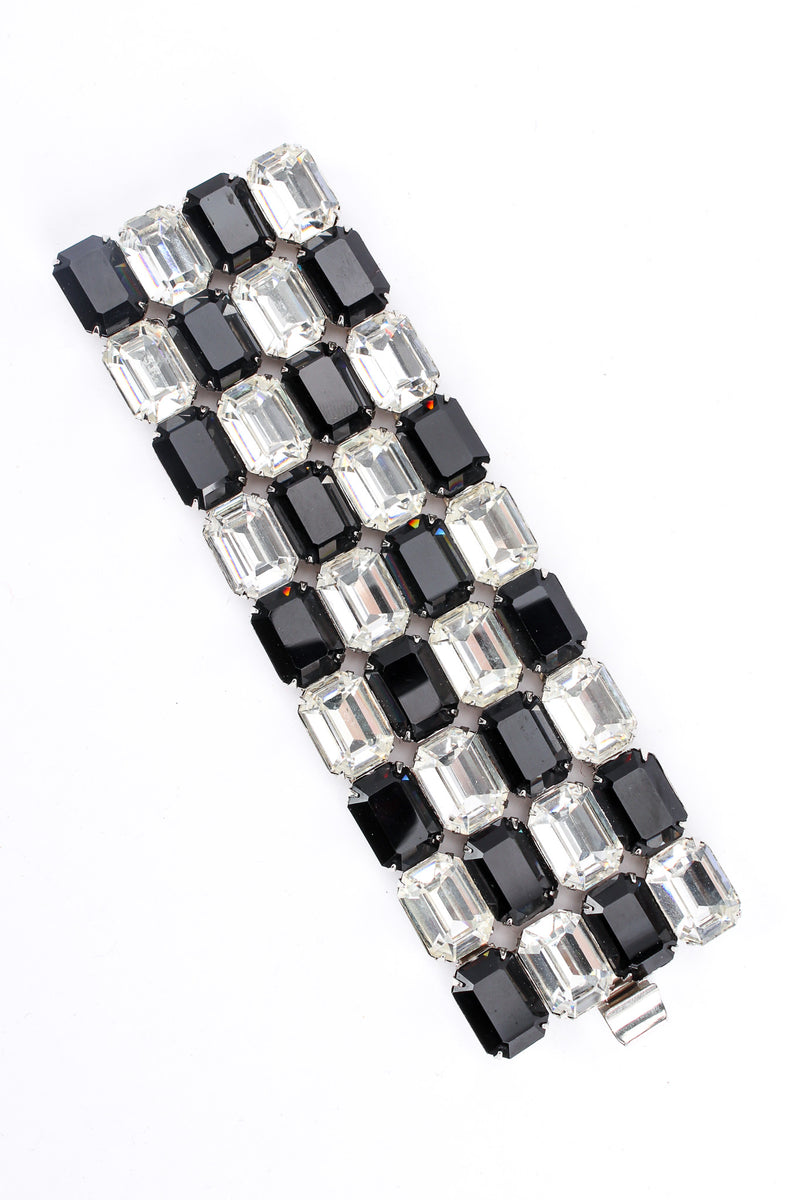 Vintage Marie Ferra Checkered Crystal Bracelet bracelet flat front @ Recess LA