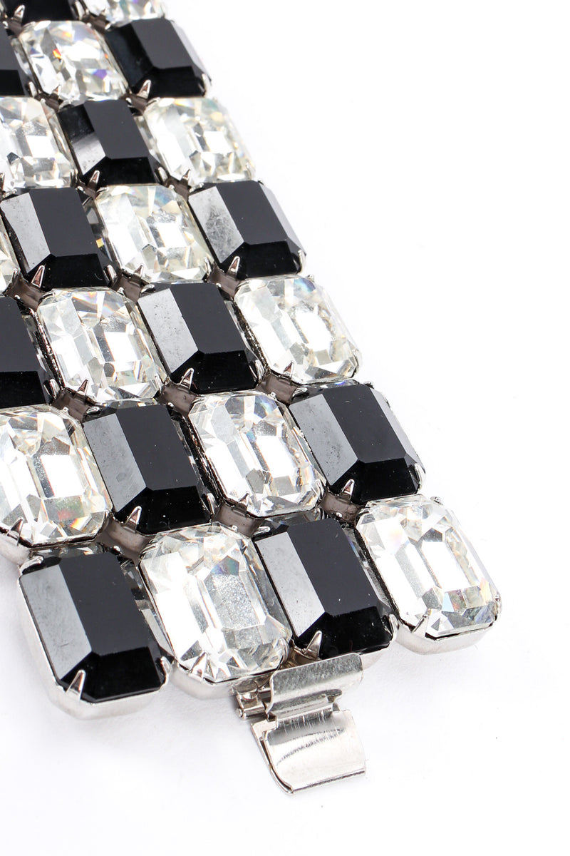 Vintage Marie Ferra Checkered Crystal Bracelet tab clasp @ Recess LA