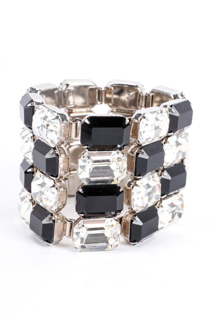 Vintage Marie Ferra Checkered Crystal Bracelet close up @ Recess LA
