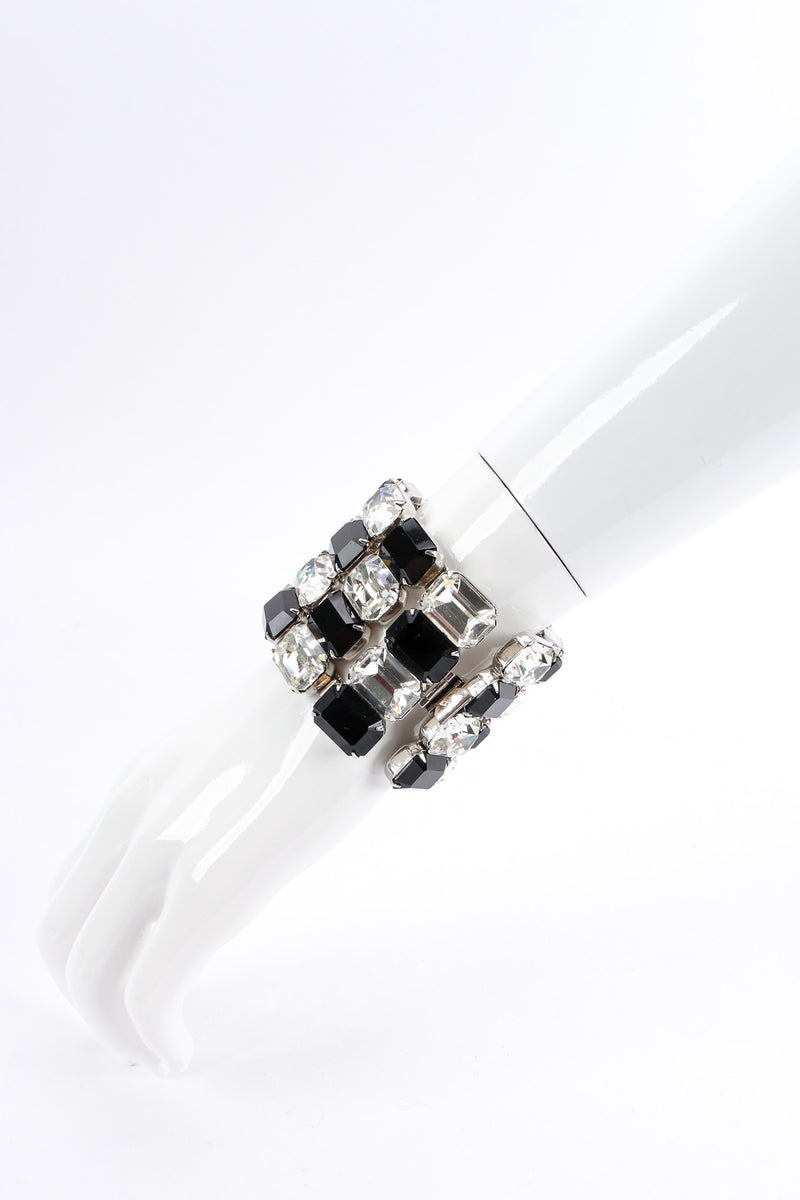 Vintage Marie Ferra Checkered Crystal Bracelet on mannequin wrist @ Recess LA