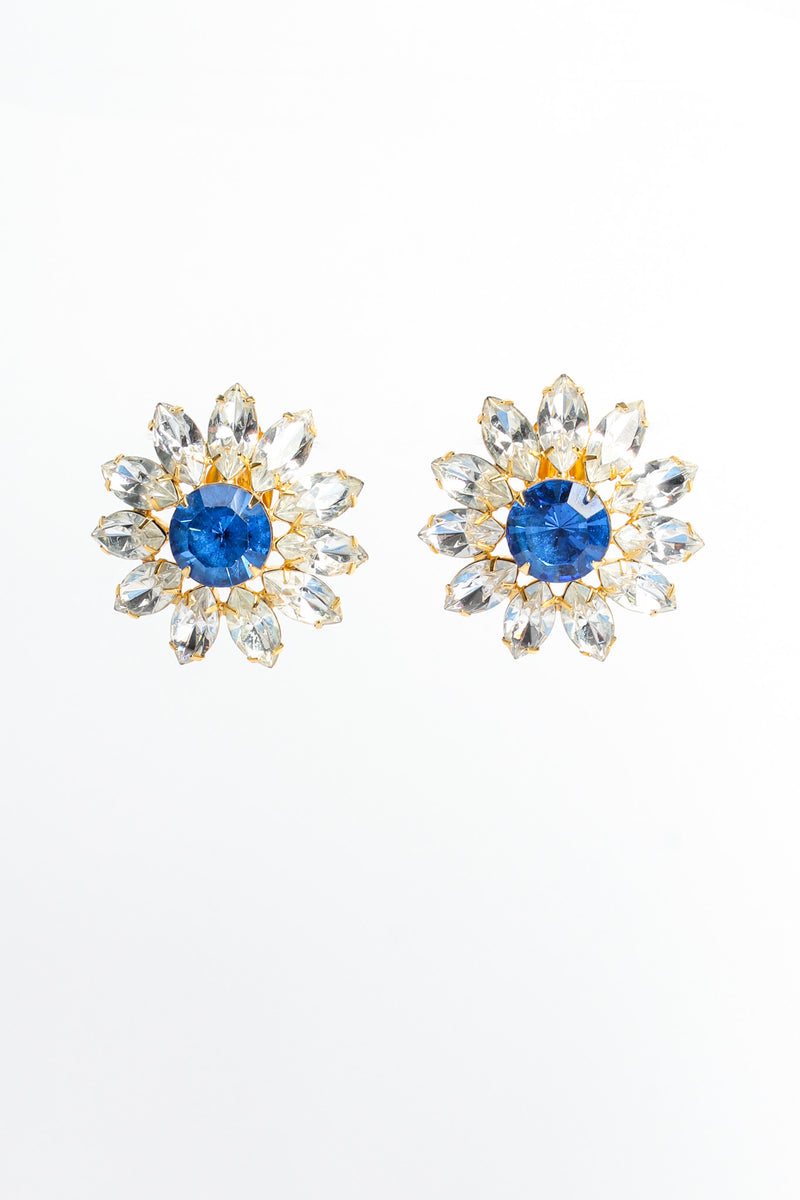 Vintage Marie Ferrá Crystal Floral Earrings front hang @ Recess LA