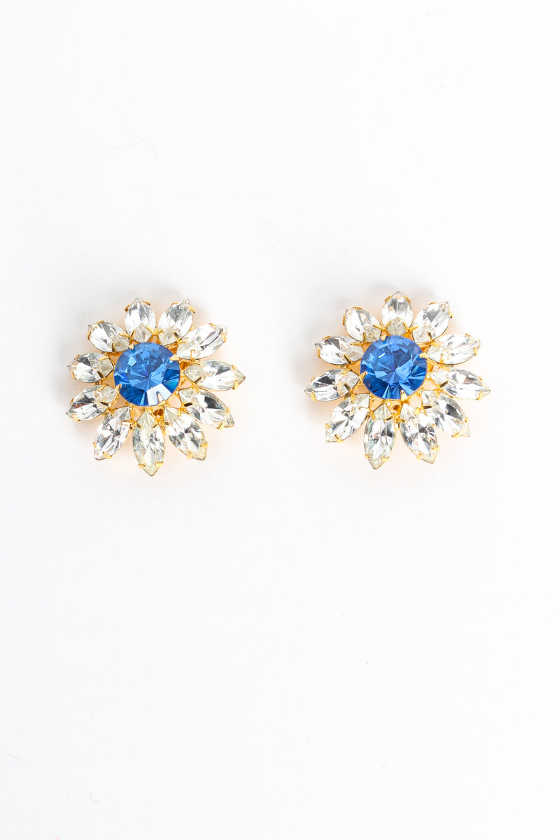 Vintage Marie Ferrá Crystal Floral Earrings front flat @ Recess LA
