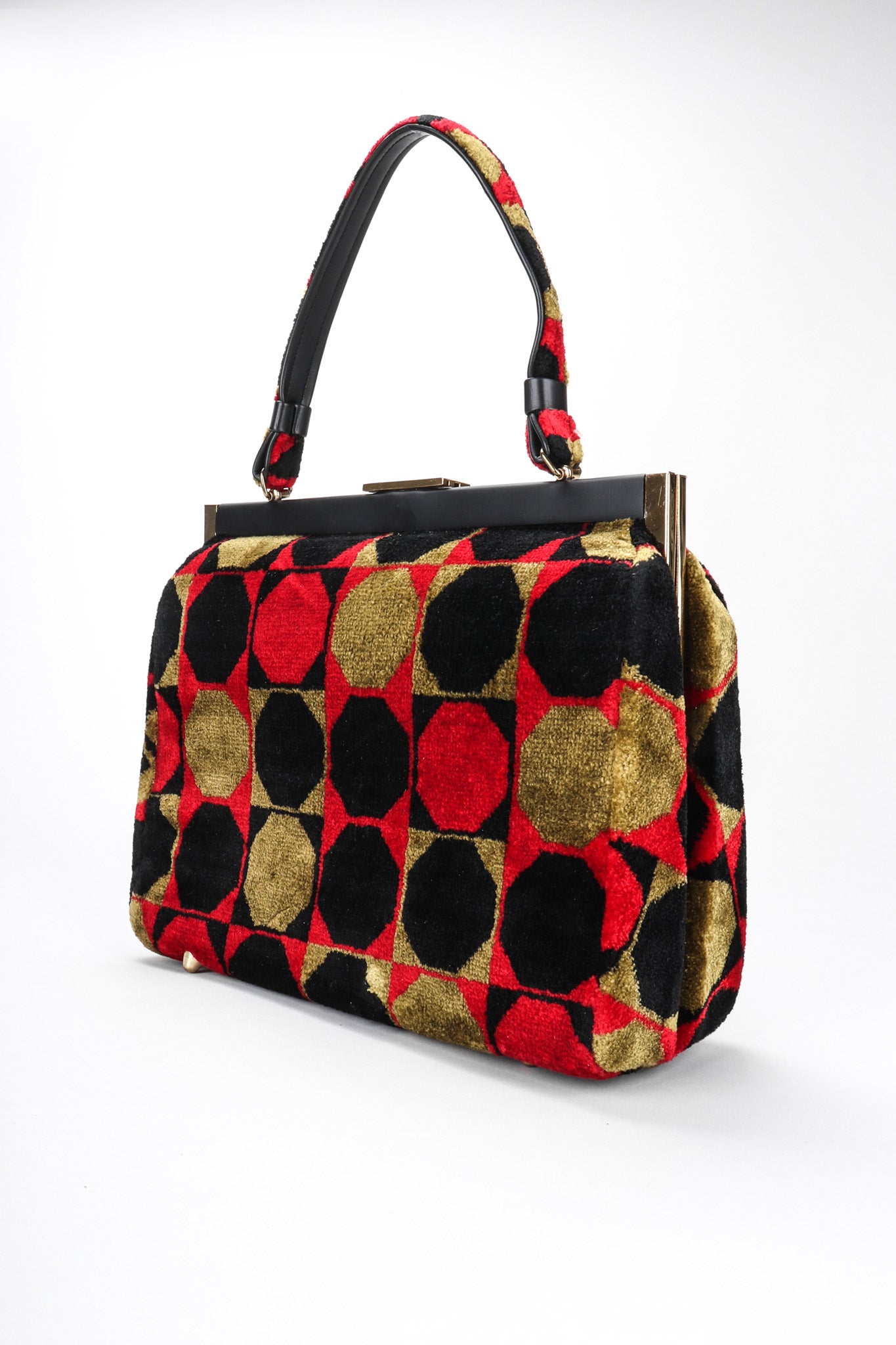 Recess Los Angeles Vintage Markay Bags Mod Geometric Colorblock Chenille Frame Bag