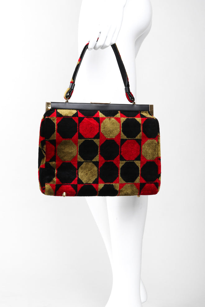 Recess Los Angeles Vintage Markay Bags Mod Geometric Colorblock Chenille Frame Bag