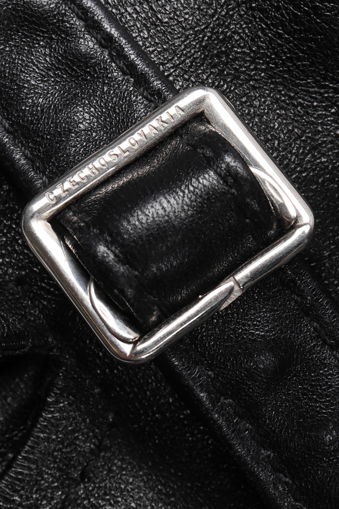Recess Los Angeles Vintage Martine Sitbon Notched Lapel Leather Corset Harness Vest