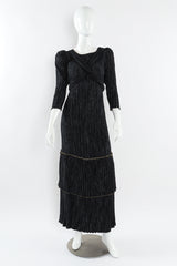 Vintage Mary McFadden Pilissé Pleat Rope Tassel Dress mannequin front tied @ Recess LA