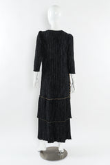 Vintage Mary McFadden Pilissé Pleat Rope Tassel Dress mannequin back @ Recess LA