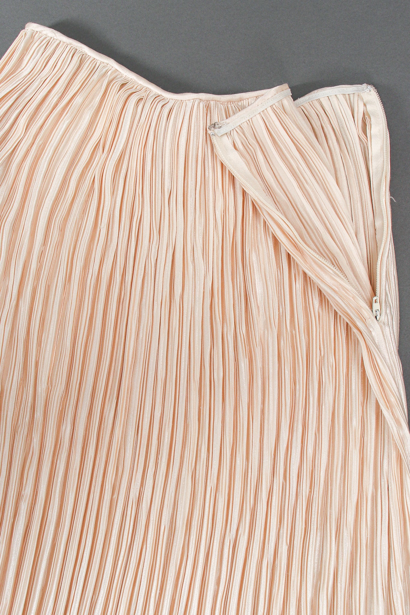 Vintage Mary McFadden Pleated Peplum Top & Skirt Set Bridal Wedding skirt zip @ Recess LA