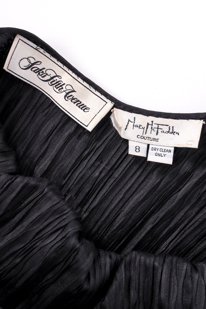 Vintage Mary McFadden Rainbow Sleeve Pleated Dress label at Recess Los Angeles