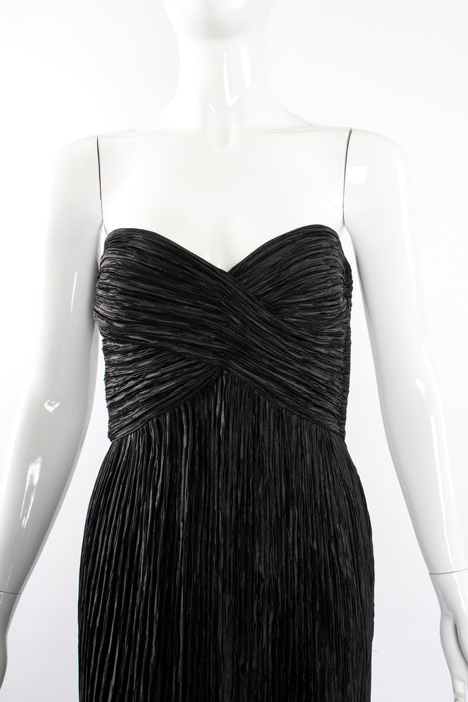 Vintage Mary McFadden Pleated Strapless Sweetheart Gown o Mannequin bodice at Recess Los Angeles