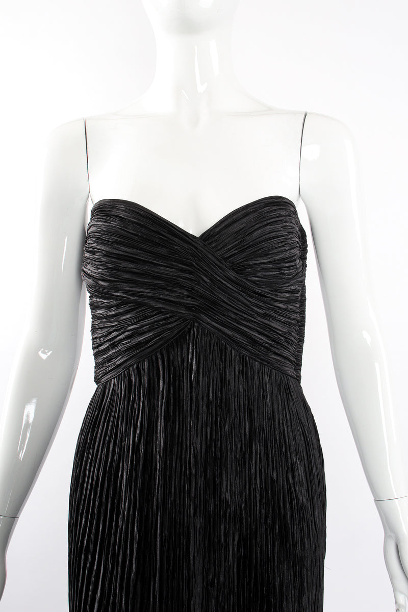 Vintage Mary McFadden Pleated Strapless Sweetheart Gown o Mannequin bodice at Recess Los Angeles
