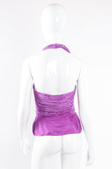 Vintage Mary McFadden Pleated Halter & Wrap Skirt Set on Mannequin top back at Recess LA