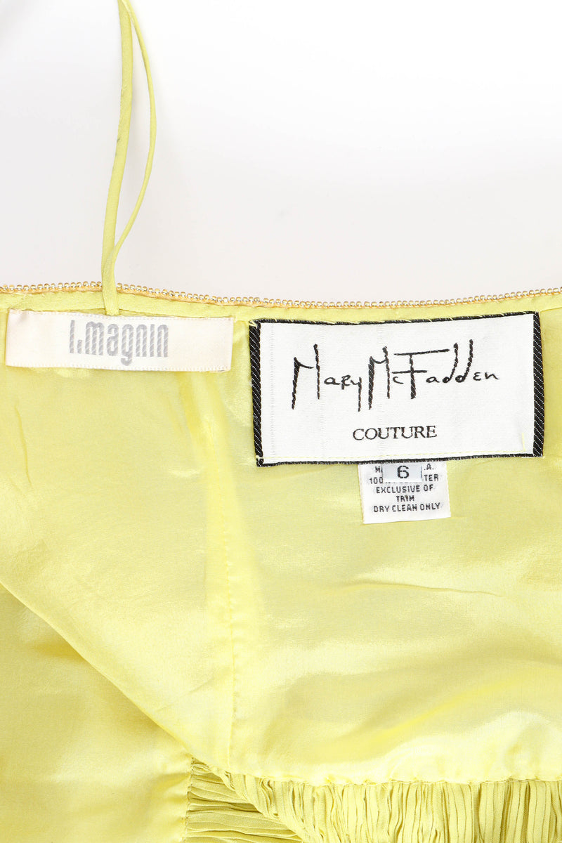 Vintage Mary McFadden Beaded Crinkle Pleat Halter Dress tags @ Recess LA
