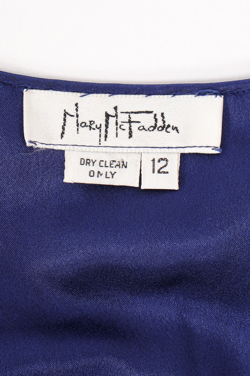 Vintage Mary McFadden Embellished Waist Pleated Gown label at Recess Los Angeles