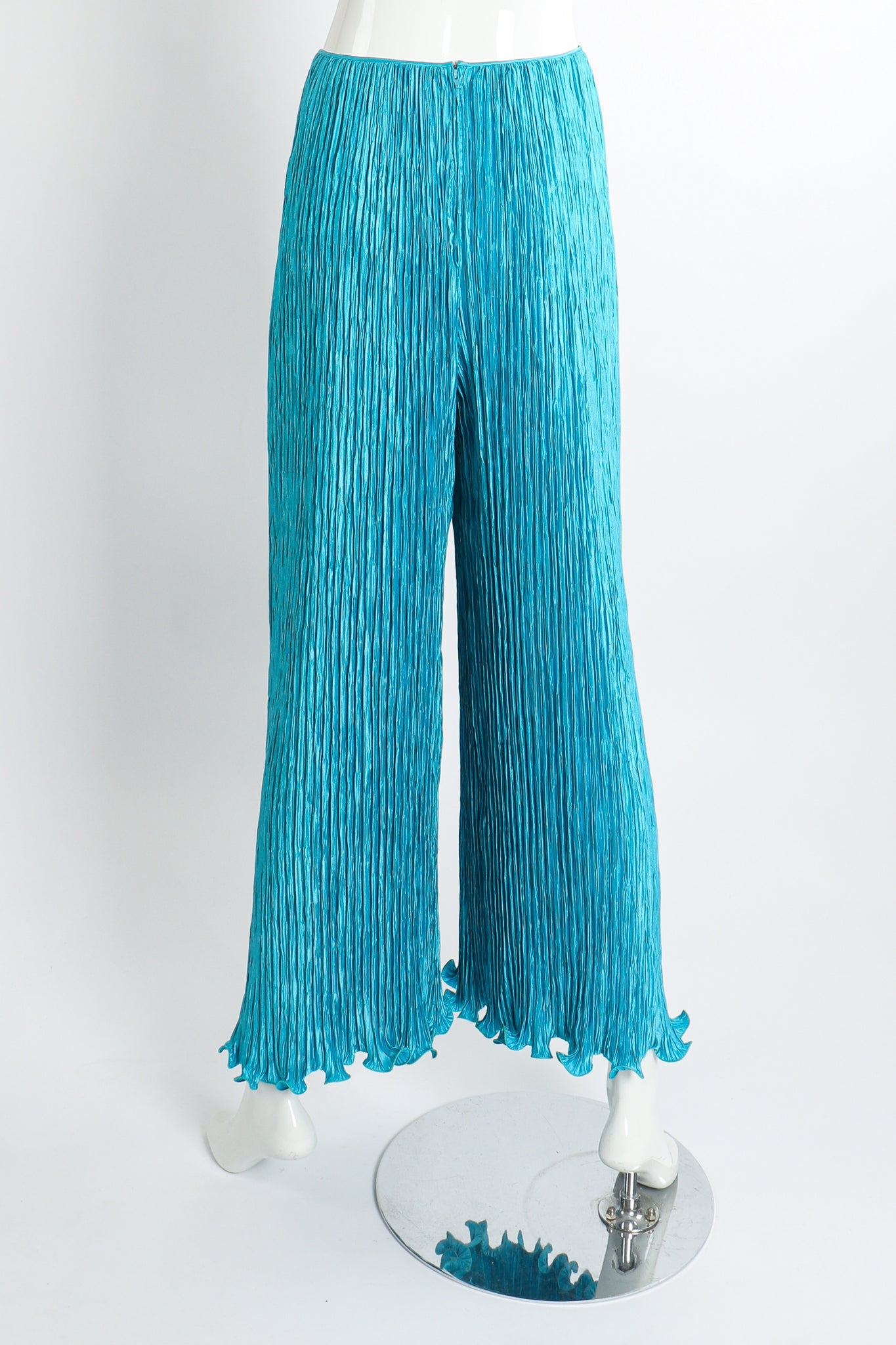 Vintage Mary McFadden Pleated Palazzo Pant & Sash on Mannequin Back at Recess Los Angeles