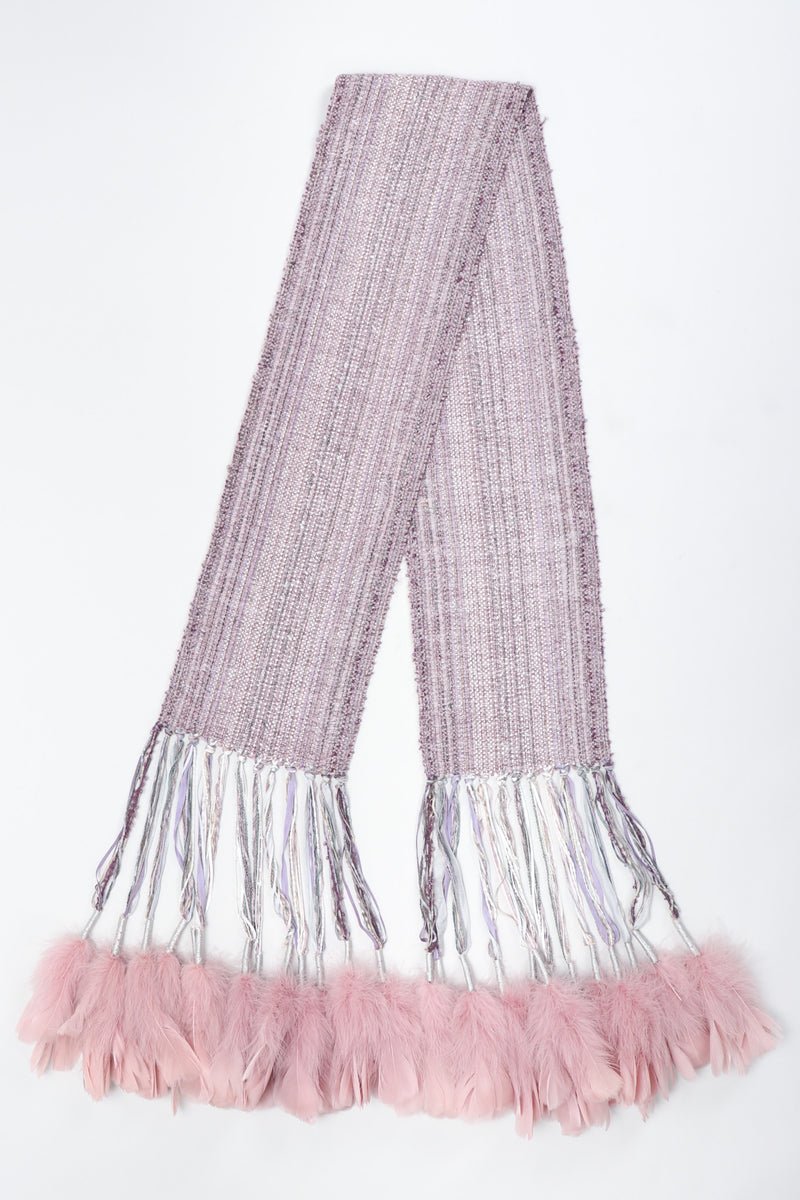 Recess Los Angeles Vintage Mary Lynn O'Shea Feather Tassel Chenille Festival Scarf