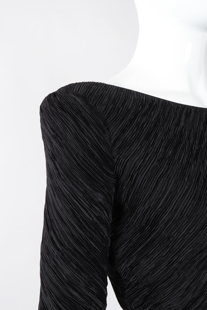Recess Los Angeles Vintage Mary McFadden Pleated Velvet Lamé Burnout Dress