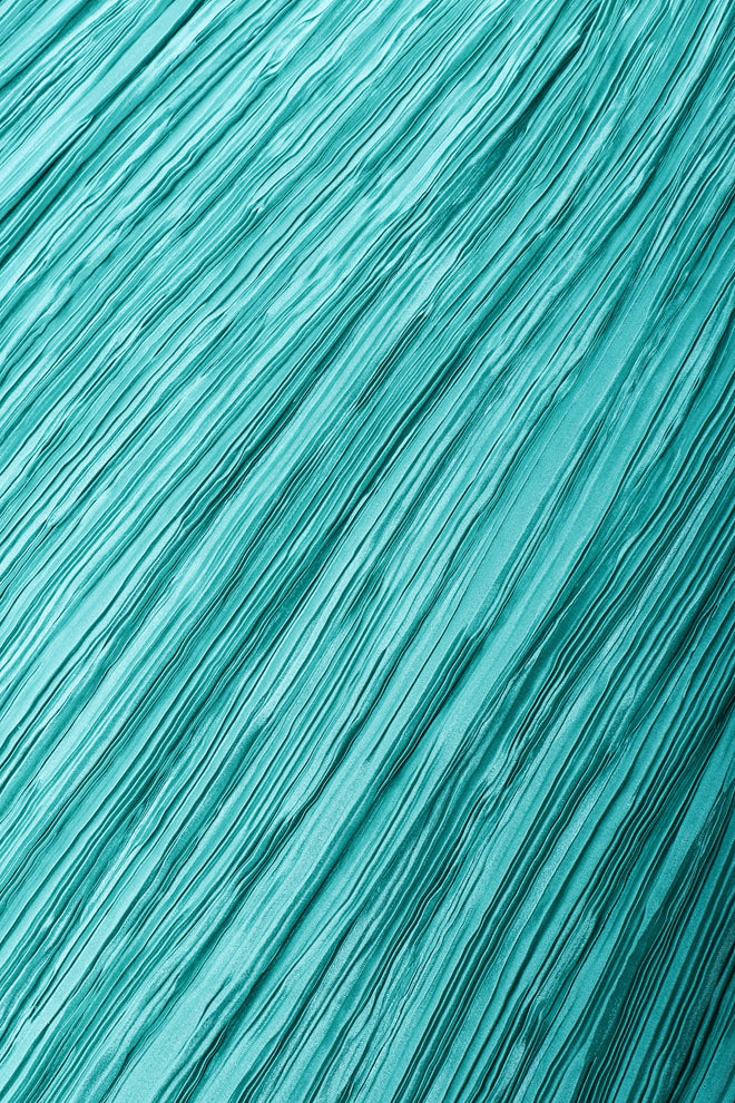 Recess Los Angeles Vintage Mary McFadden Teal Pleated Tank Skirt Set