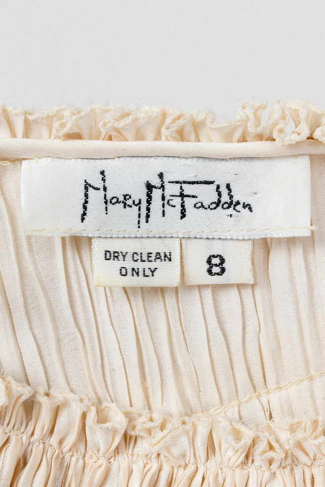 Vintage Mary McFadden Label on Cream fabric