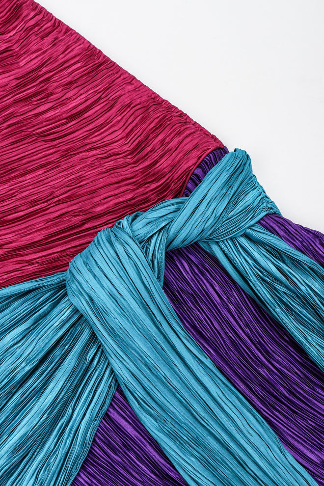Recess Los Angeles Vintage Mary McFadden One-Shoulder Colorblock Gown