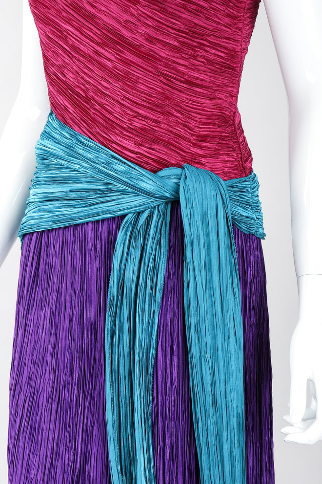 Recess Los Angeles Vintage Mary McFadden One-Shoulder Colorblock Gown