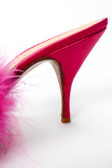 Vintage Maud Frizon Shocking Pink Marabou Mules flaw at Recess Los Angeles