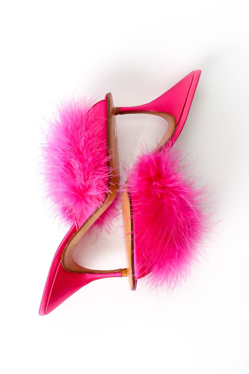 Vintage Maud Frizon Shocking Pink Marabou Mules at Recess Los Angeles