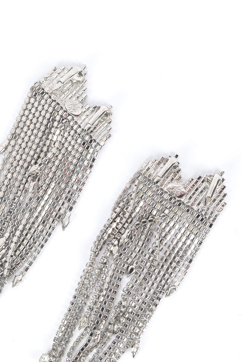 Glamorous fringe rhinestone marquise dangle earrings by Kirks Folly cartouche @recessla