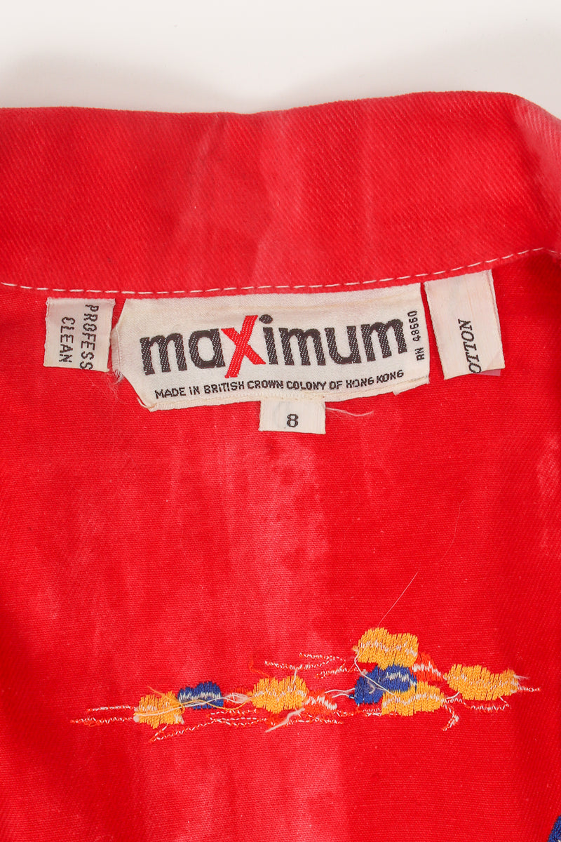 Vintage Maximum Acid Beach Twill Shirt Jacket & Pant Set label at Recess LA