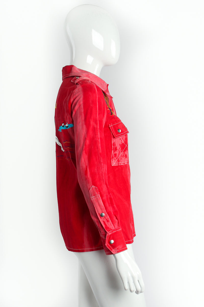 Vintage Maximum Acid Beach Twill Shirt Jacket & Pant Set on Mannequin jacket side at Recess LA