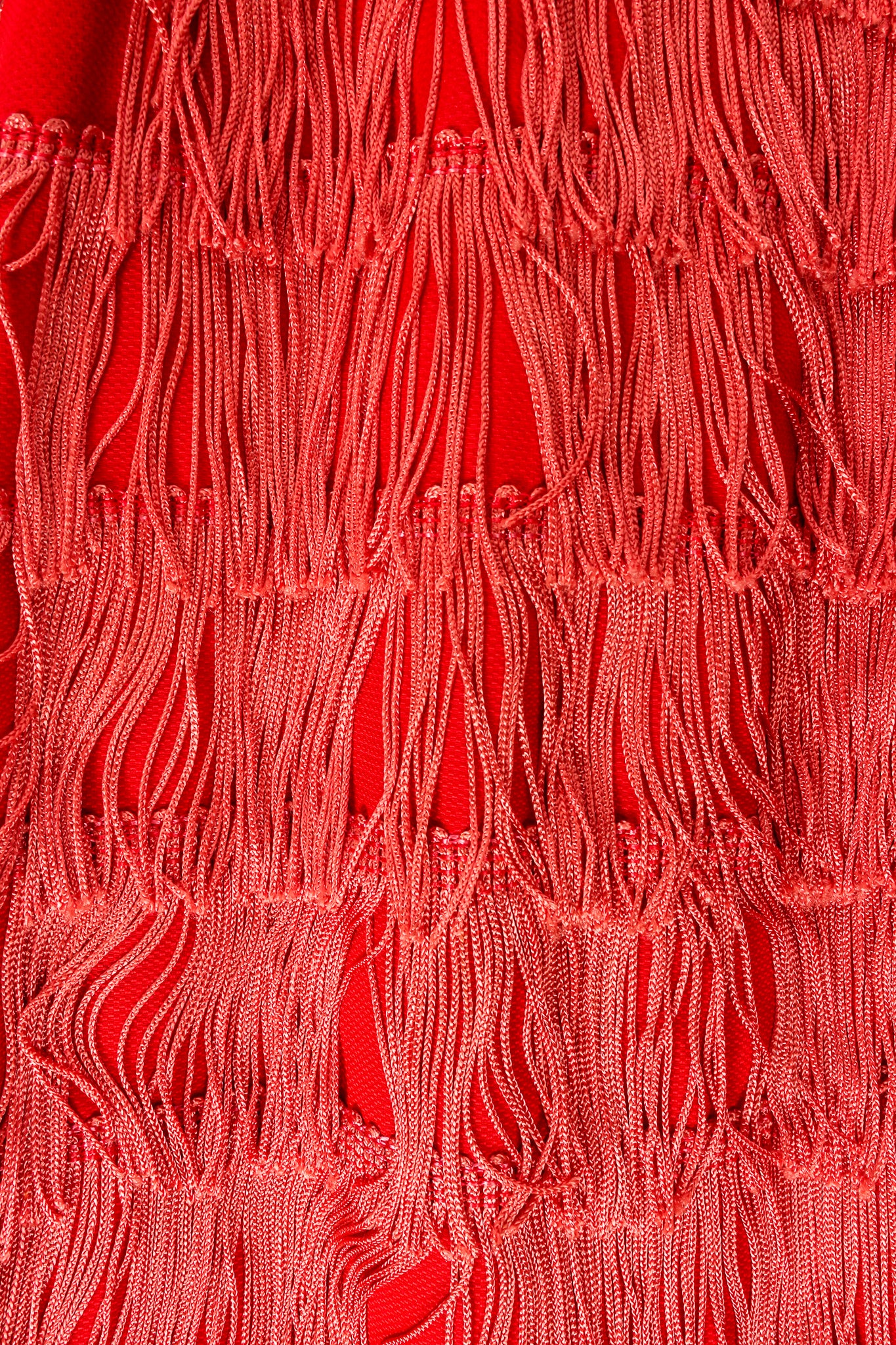 Vintage Maxwell Shieff Fringed Sleeveless Shirt Dress fringe detail at Recess Los Angeles