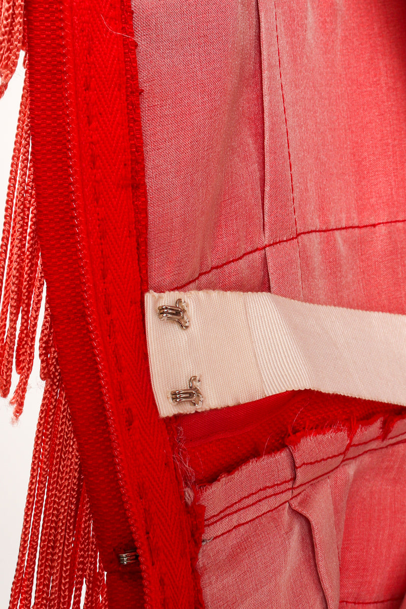 Vintage Maxwell Shieff Fringed Sleeveless Shirt Dress inner belt at Recess Los Angeles