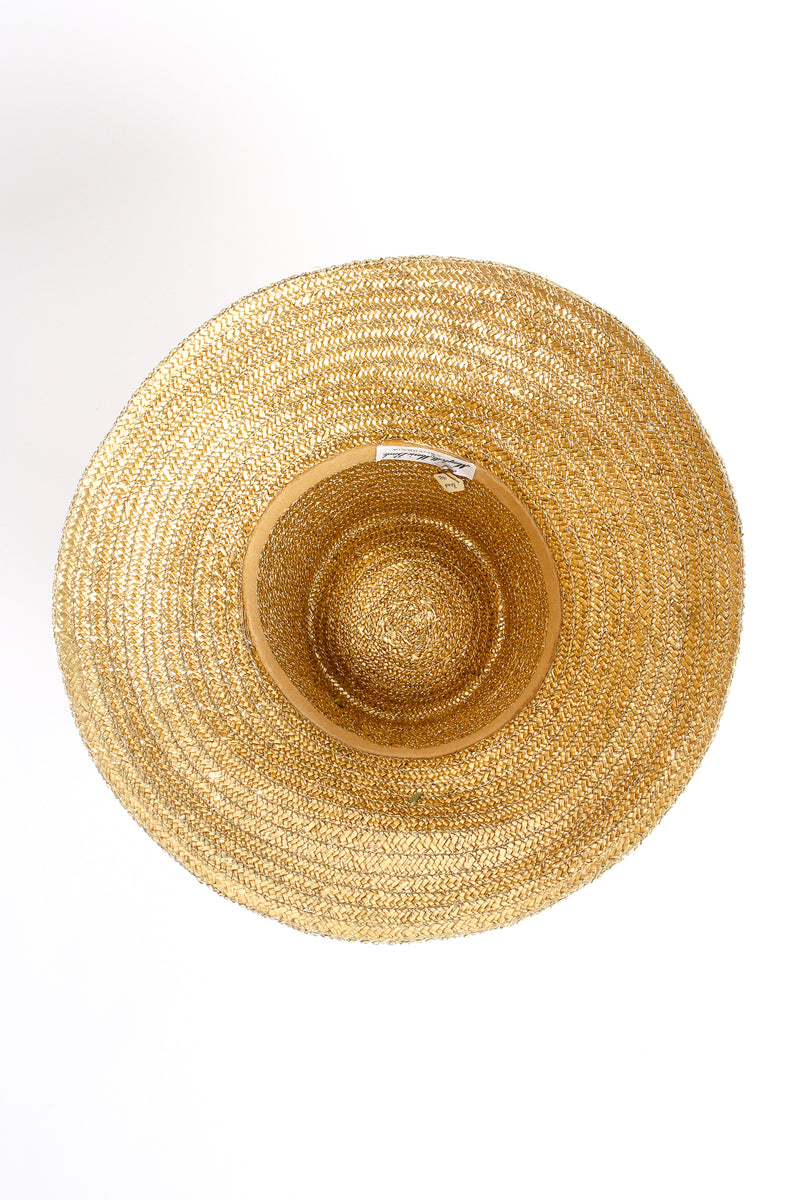 Vintage Maybelle Marie Birch 1945 Fruit Basket Gold Straw Bucket Hat inside @ Recess LA 