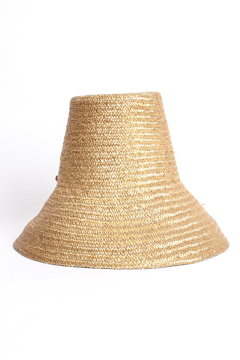 Vintage Maybelle Marie Birch 1945 Fruit Basket Gold Straw Bucket Hat back @ Recess LA 