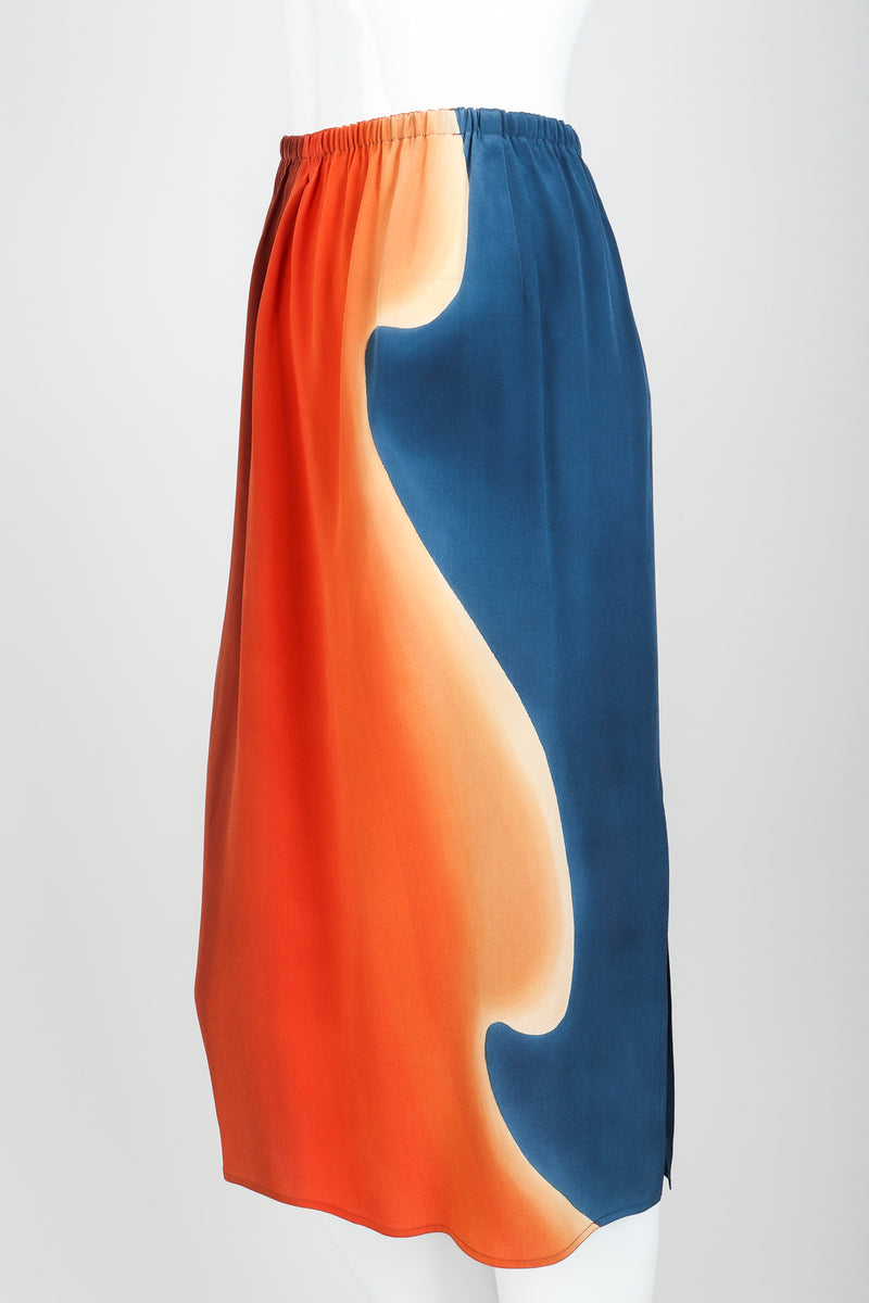 Vintage McKane Sunset Silk skirt Set on mannequin angle at Recess Los Angeles