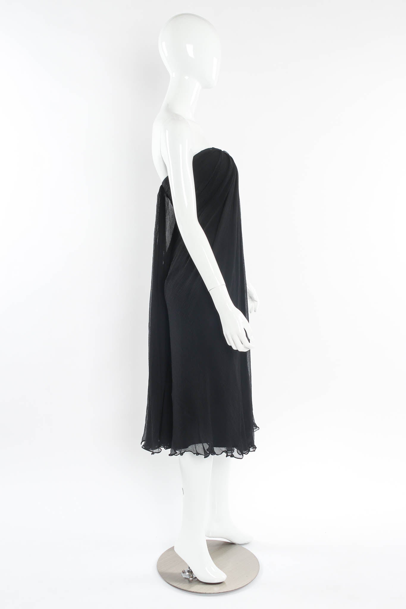 Vintage Alexander McQueen Silk Column Drape Dress mannequin side @ Recess LA